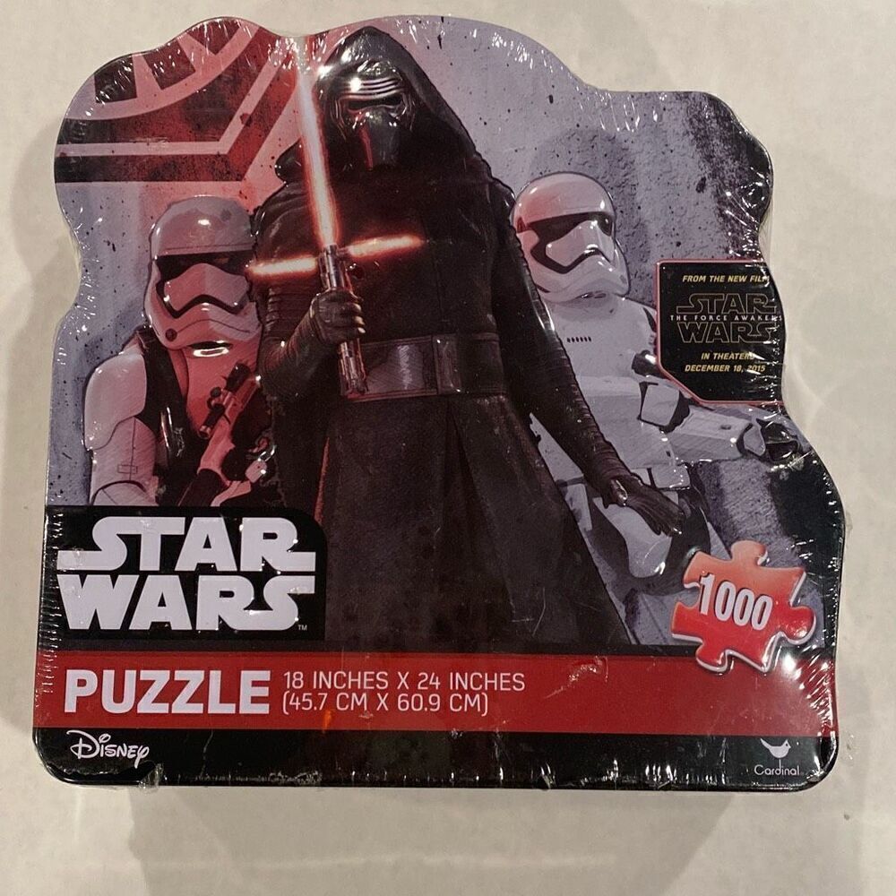 NEW Star Wars Jigsaw Puzzle 18”x24” The Force Awakens 1000 Pieces Collector Tin